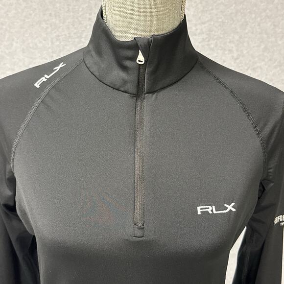 RLX Ralph Lauren Black Quarter Zip Performance Top Women’s Small TPC Sawgrass - Picture 2 of 12
